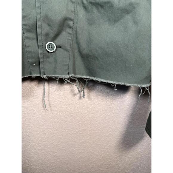 Pistola Camilo Cropped Military Style Jacket size M Green With Red Blue Stripe - Picture 5 of 8